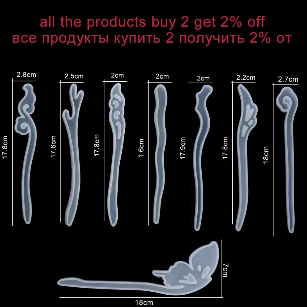 1 pcs fork stick for hair mold silicone lady headdress for hair mold epoxy resin mold for hair decoration diy crafts creation tools