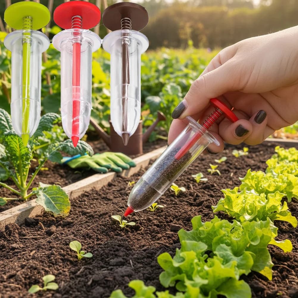 Seminatrice a Siringa, Mini Dispenser per Semina, Seminatrice di Precisione per Giardino, Attrezzo Manuale per Fertilizzazione e Semina, Tool per Aiuole e Giardinaggio