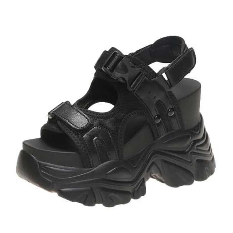 Brand Chunky Platform Sandals Women 10.5CM High Heels Sexy Open-toed Sandals Wedge Increased Shoes Ladies Beach Summer Sandalia