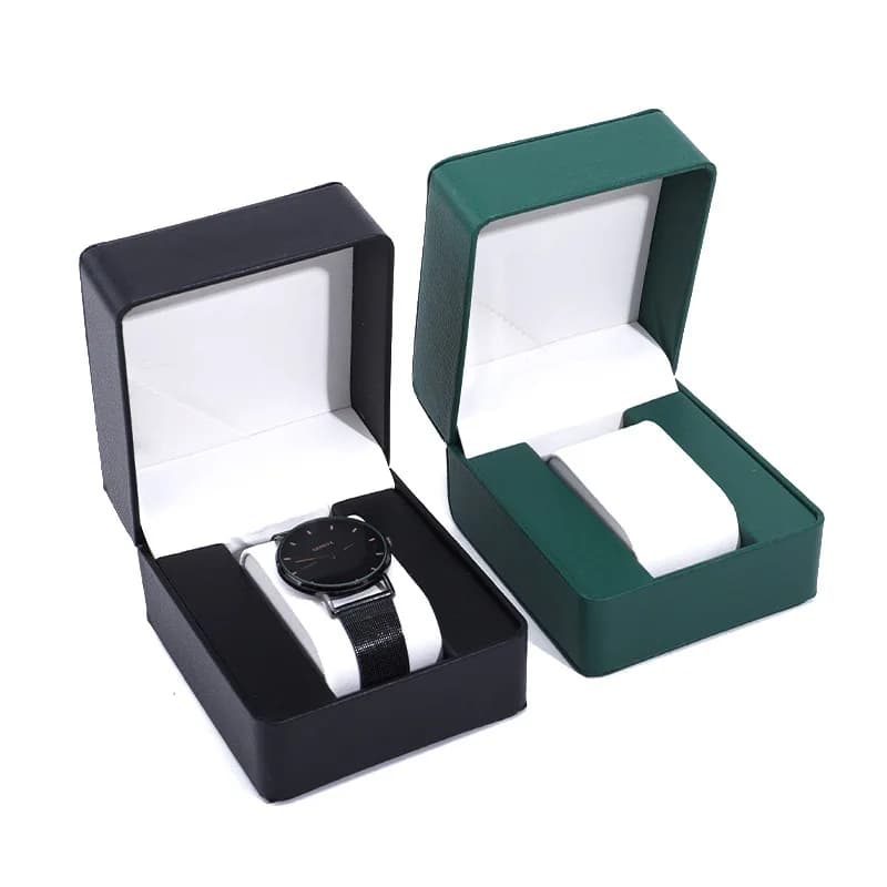 Pu Watch Box Single Watch Wrist Watch Clock Organizer for Men's Jewelry Gift Logo Customized