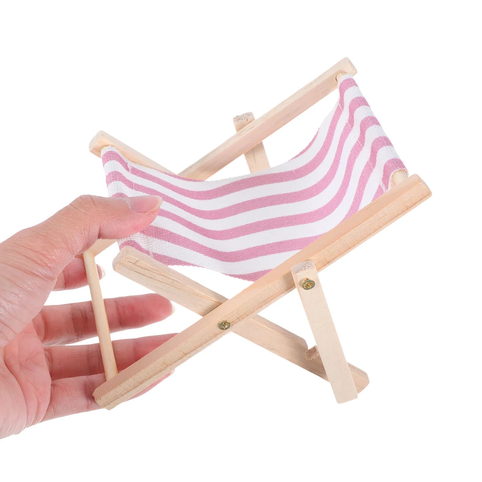 Supporto per Telefono a Forma di Sedia da Spiaggia, Stand in Legno per Smartphone e Tablet, Uso Senza Mani su Letto e Divano, Decorazione per Casa e Ufficio, Sedia in Miniatura
