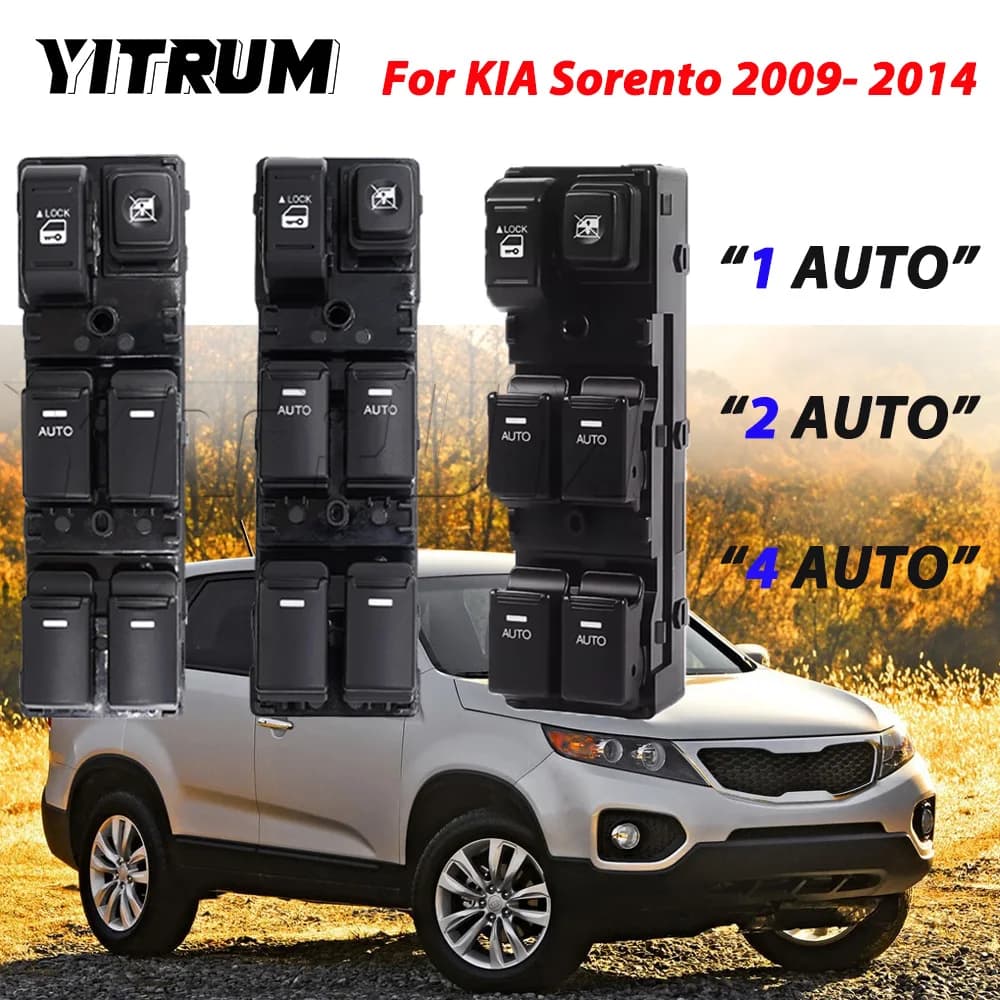 YITRUM Pulsante di Controllo Alzacristallo Elettrico Anteriore Sinistro/Lato Destro Per KIA Sorento 09- 14 93570-2P100 93570-2P200 93573-2P300 93575-2P000