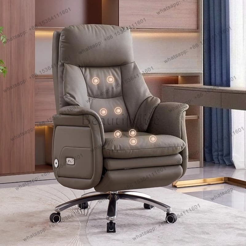 Sedie da ufficio in pelle con massaggio elettrico, ventilazione e riscaldamento, sedia da gaming, poltrona relax, sedia ergonomica per manager