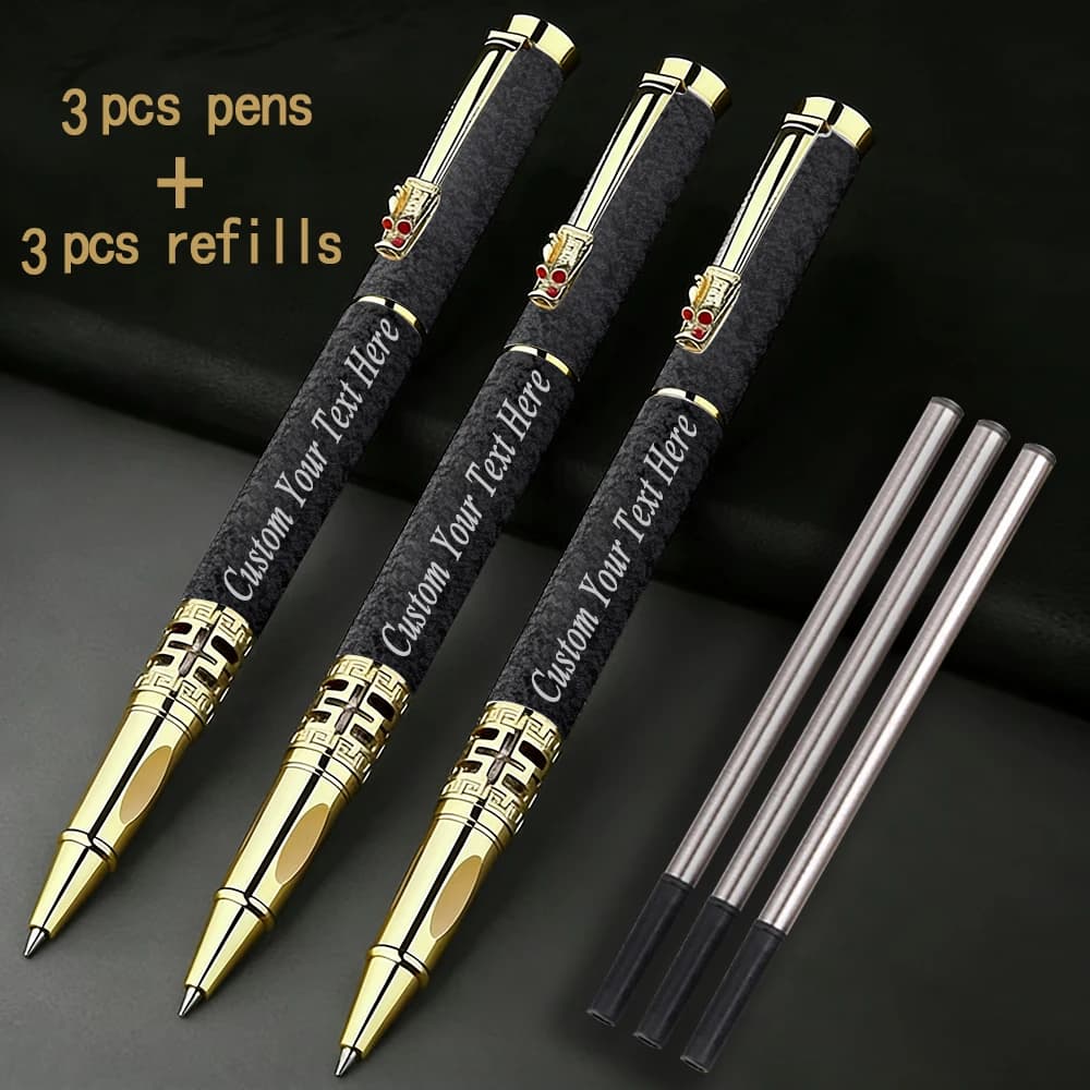 3 pezzi di ricariche personalizzate per penne gel, forniture scolastiche, articoli di cancelleria, accessori per ufficio, cancelleria in metallo, scrittura