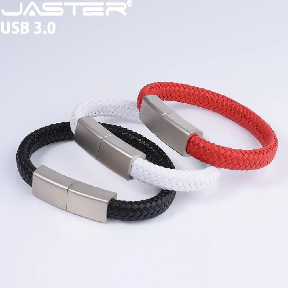 Bracciale in metallo Chiavetta USB 3.0 128 GB Polsino rosso Pen Drive 64B Memoria ad alta velocità Chiavetta USB bianca da 32 GB Regali creativi