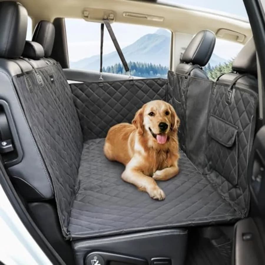 Estensore per Sedile Posteriore per Cani, Supporta 190 kg - Coprisedile Auto per Cani con Fondo Rigido Rimovibile, Impermeabile, Antiscivolo, Amaca per Cani Resistente ai Graffi