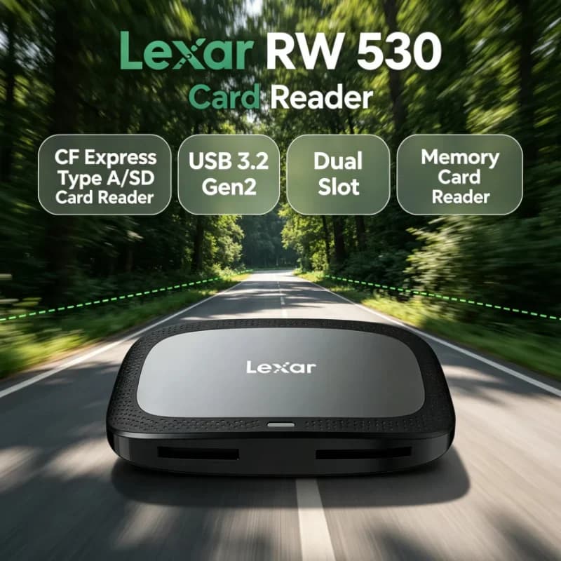 Lexar CFexpress Type A / SD Memory Card Reader RW530 USB 3.2 Gen2 SD Card Reader Dual Slot CFA Max 900MB/s