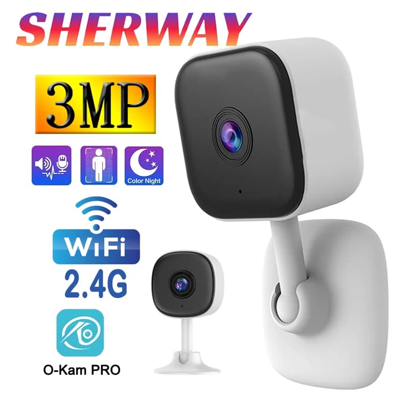 3MP Wireless Magnetic Security Camera 2.4G WiFi Mini IP Camera Color Night Vision Motion Tracking Surveillance Indoor Monitor