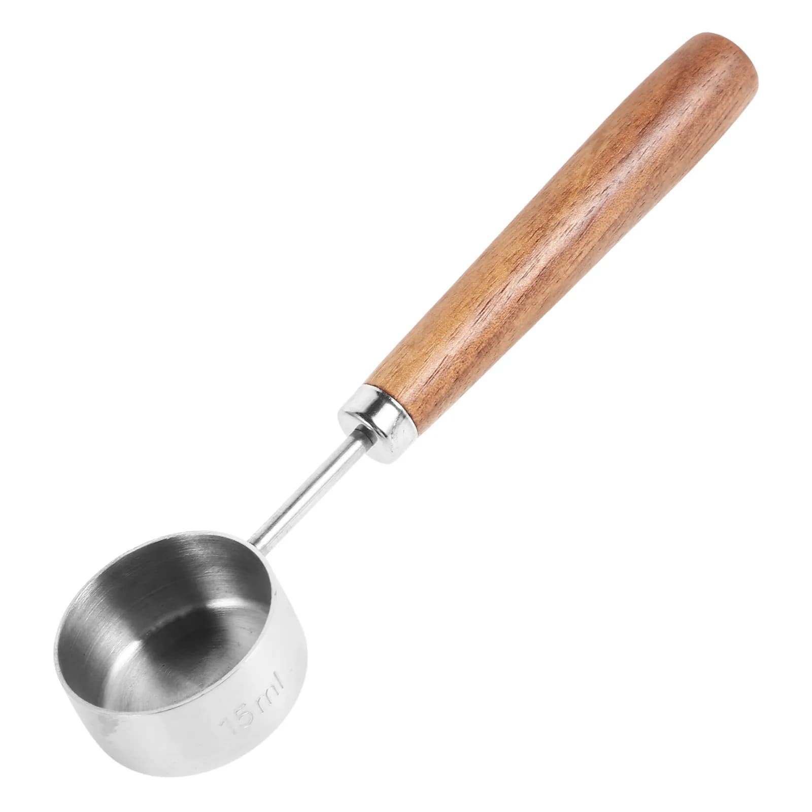 15Ml Stainless Steel Coffee Bean Spoon Walnut Wood Handle Tea Scoop for Loose Tea Ground Coffee Protein Powder Milk Powder