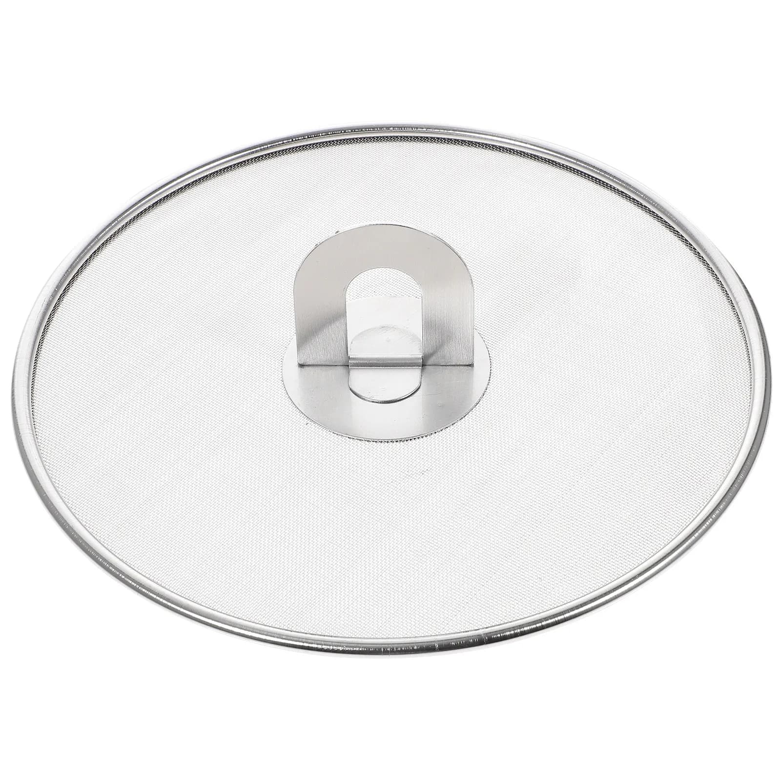 Coperchio Anti-Schizzi in Acciaio Inox con Manico Flessibile, Protezione per Pentole e Padelle, Strumento di Sicurezza per la Cucina