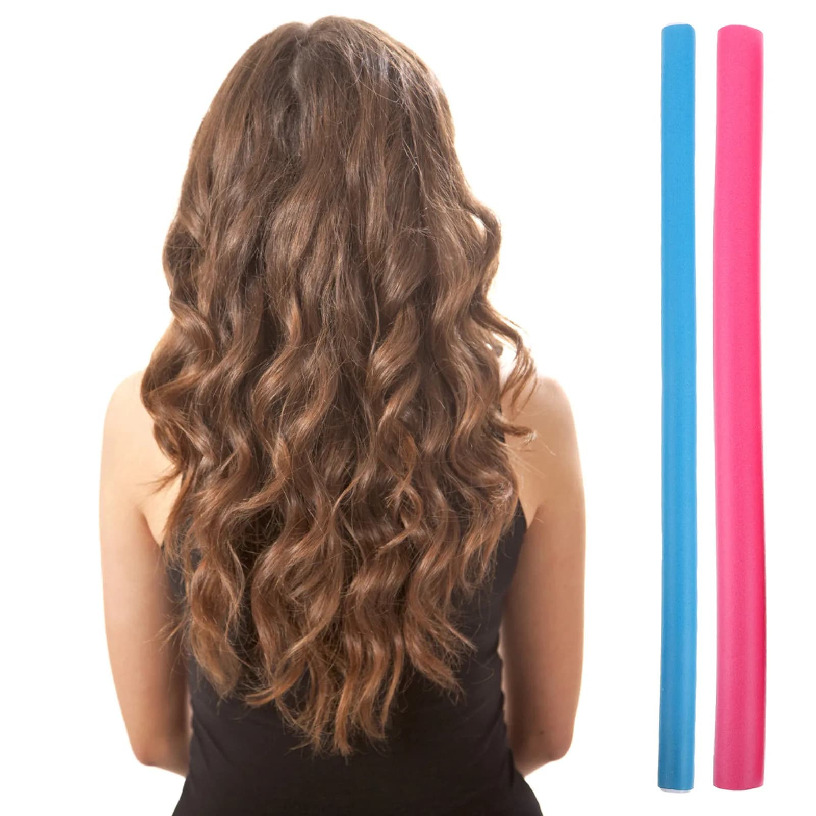 2 Packs of Flexible Bigodins in Foam, Rollers for No Heat curling for Women, Bigodini Softs in Silk for Night Hairstyles