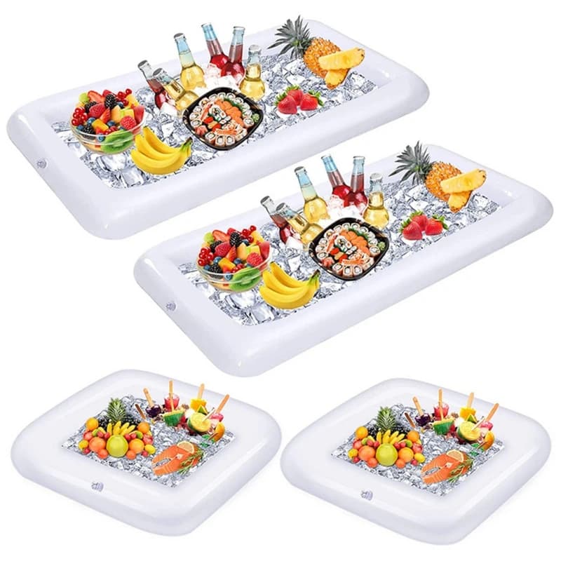 Bar da portata gonfiabile Vassoio per ghiaccio per insalata Contenitori per bevande per alimenti BBQ Picnic Forniture per feste in piscina Buffet Insalata Vassoio per alimenti e bevande