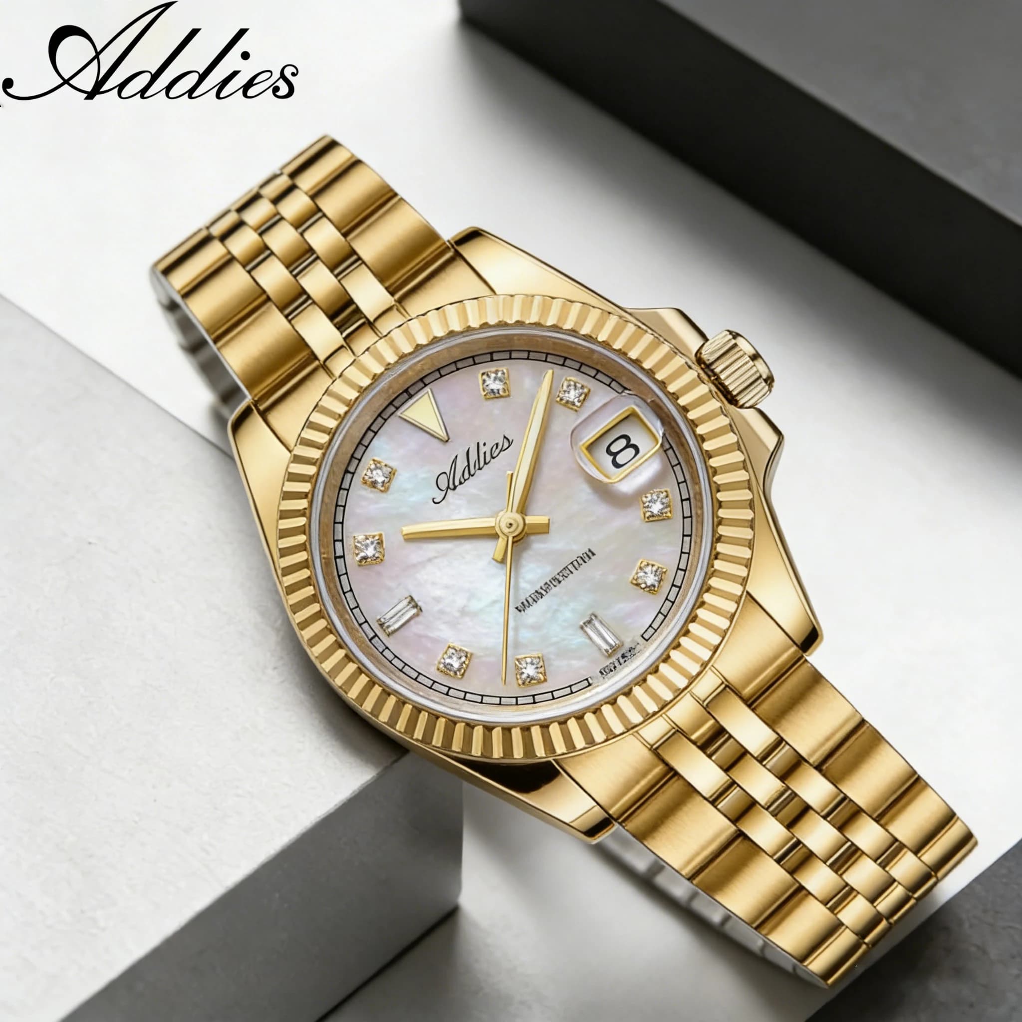 ADDIES 585 Women's Quartz Watches Sapphire Glass 5Bar Waterproof Stainless Steel 316L Fashionable Luxury Wrist Watch for Women