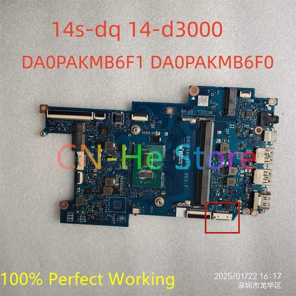 Scheda madre del computer portatile originale per HP 14s-dq 14-d3000 N6000 N4500 CPU DA0PAKMB6F1 DA0PAKMB6F0 100% funziona perfettamente