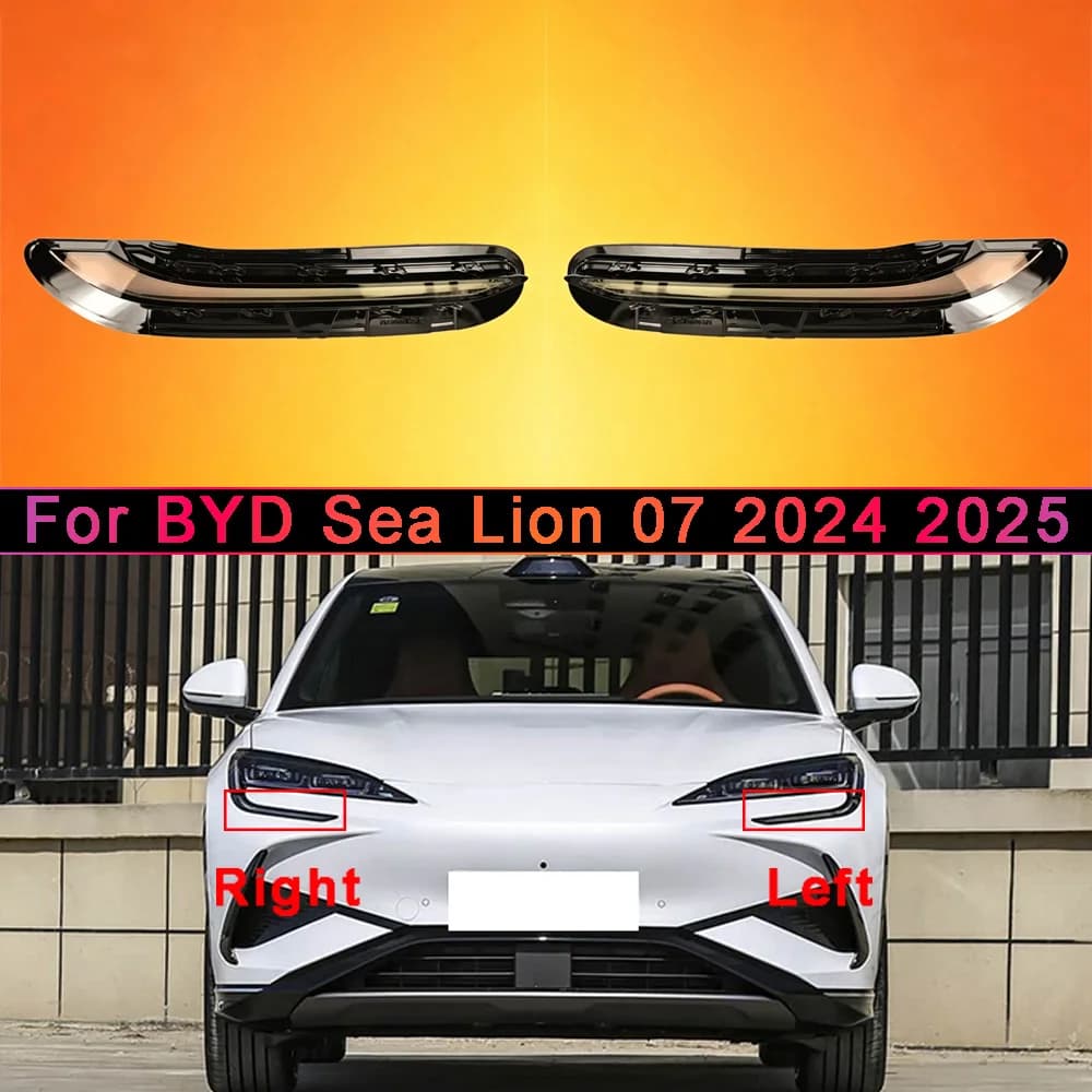 Front Headlight Shell Transparent Headlamp Cover Lamp Shade Plexiglass Replace Original Lampshdade 2024 2025 For BYD Sea Lion 07