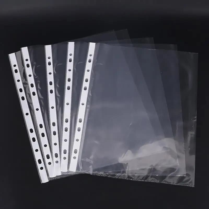100 Pcs Clear A4 Plastic File Folders 11-Hole 3-Ring Binder Compatible Durable PP Document Sleeves For Office School Home