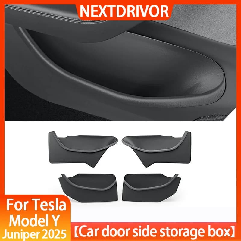Per Tesla Modello 3/Y Juniper 2025 Porta Dell'organizzatore di Immagazzinaggio Scatola TPE Accessori Interni Anteriore Sedile Posteriore Laterale Bin Auto Organizzatore