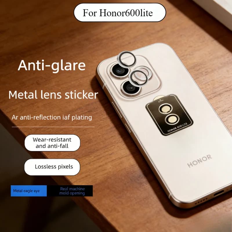 Pellicola Protettiva HD Integrata in Metallo per Lenti Fotocamera, Anello in Lega Posteriore Anti-graffio per Honor 600 500 400 Pro Lite