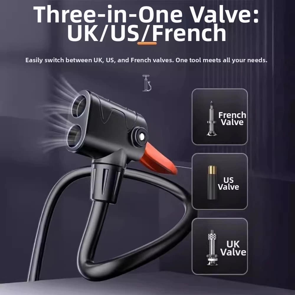 New High Pressure Foot Air Pump Portable Flexible Hose Bike Floor Pump Portable Tire Inflator Motorcycle Tires