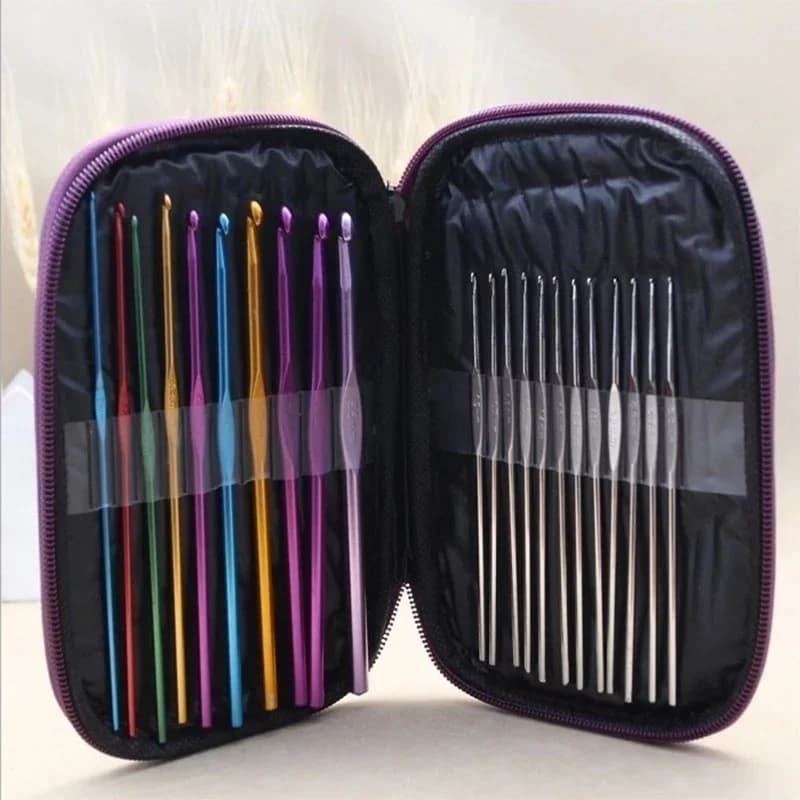 Crochet lock hook knitting needles aluminum crochet knitting tool kit