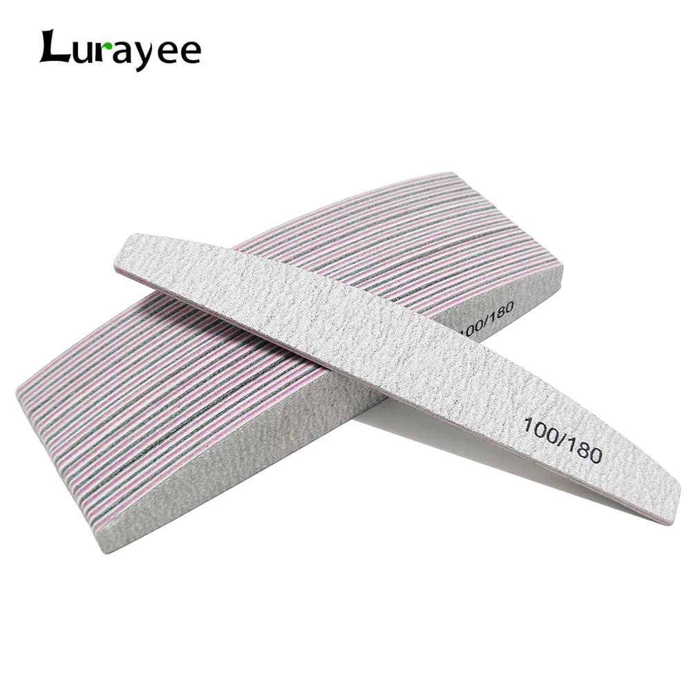 Nail Polish 100/180 Grain Half Moon Lime Double Side Nail Polishing Nail Polishing Gel Nail Polish Manicure Tool