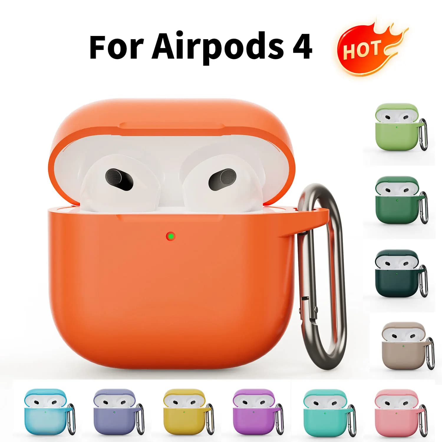2024 Custodia morbida per auricolari in silicone adatta per Apple Airpods 4 Pro3 Pro2 3 1 e 2 Custodia ispessita in tinta unita semplice e suggestiva