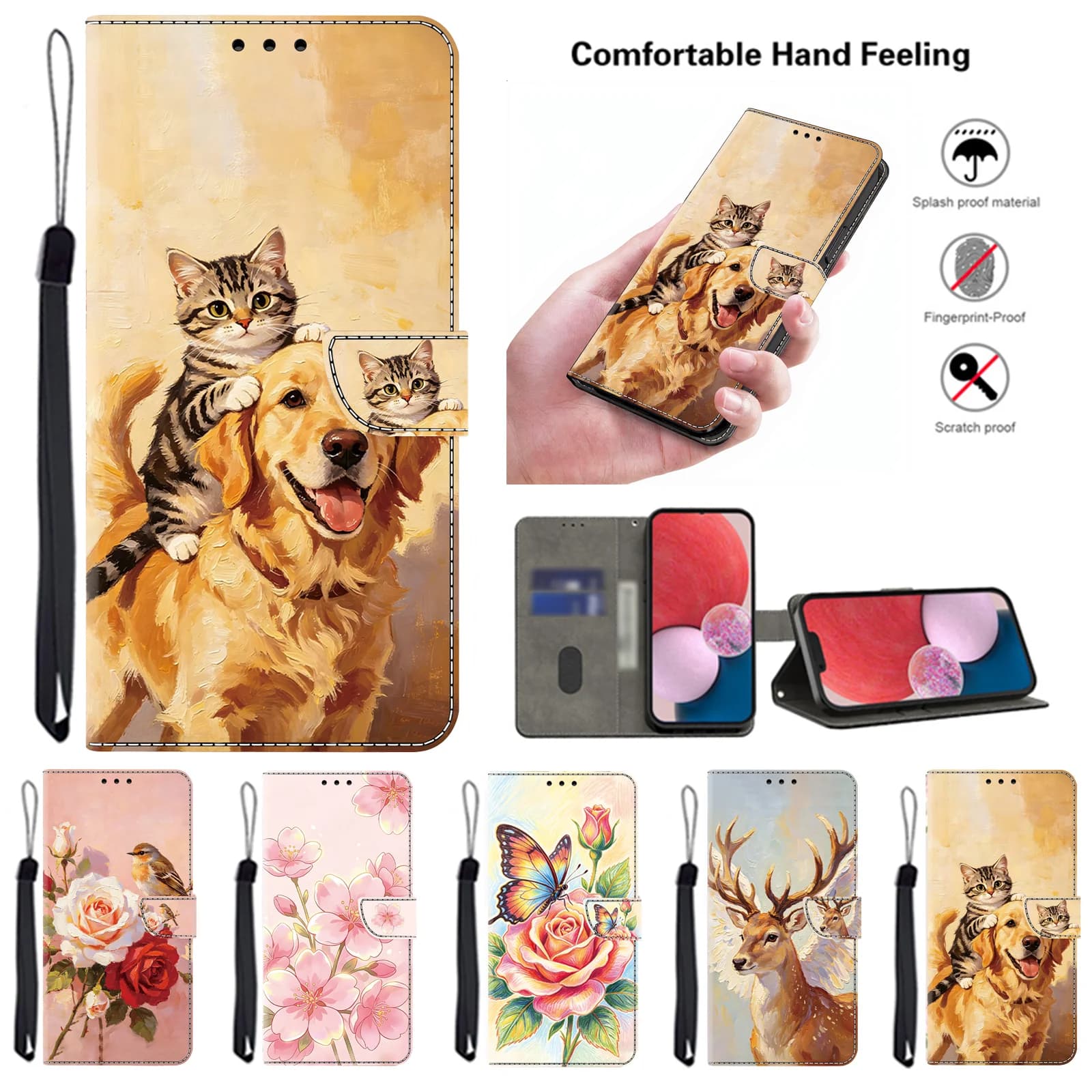 3D Magnetic Flip Leather Cover Wallet Case For Motorola Moto E15 E14 E13 E20 E30 E40 G86 G85 G56 G54 G04 G14 G15 G05 G24 Power
