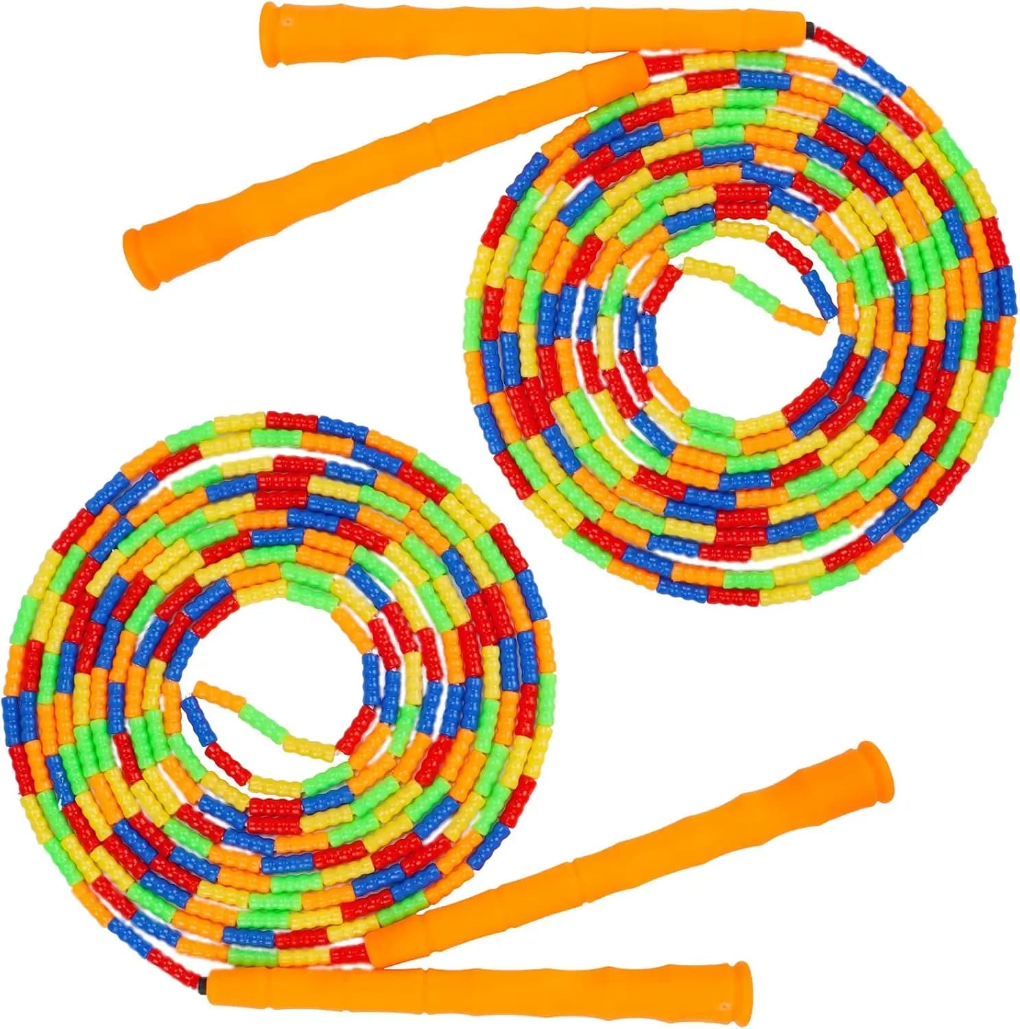 Jumping Double Dutch 16ft Adjustable for Children and Adults, Long Waist with Soft Beads for 4-5 Persons