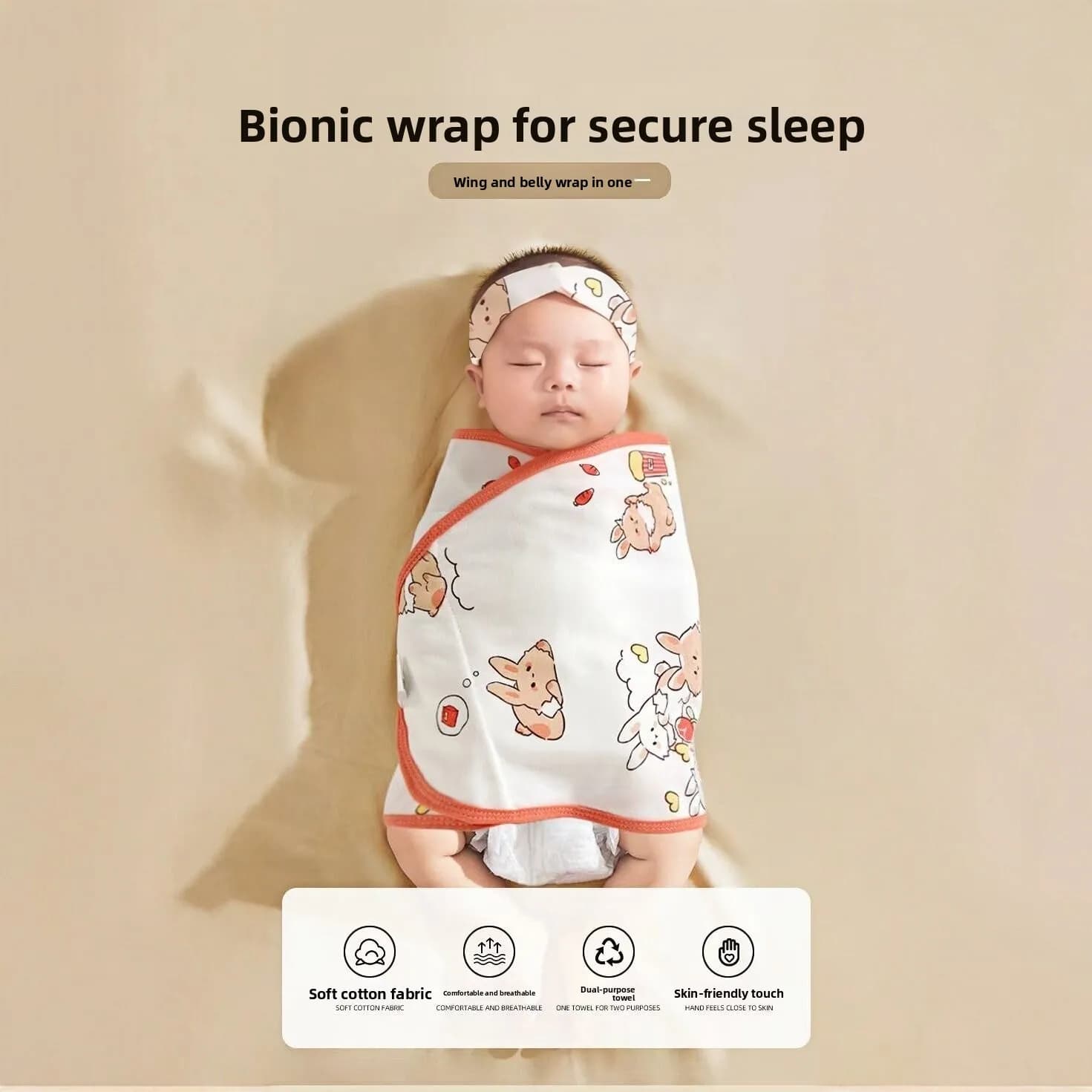 Nuova Coperta Avvolgente per Neonati, Sottile Stile Estivo, Sacco Nanna Avvolgente per Bambini, Strumento Anti-Salto per Neonati, Fascia Leggera per Neonati
