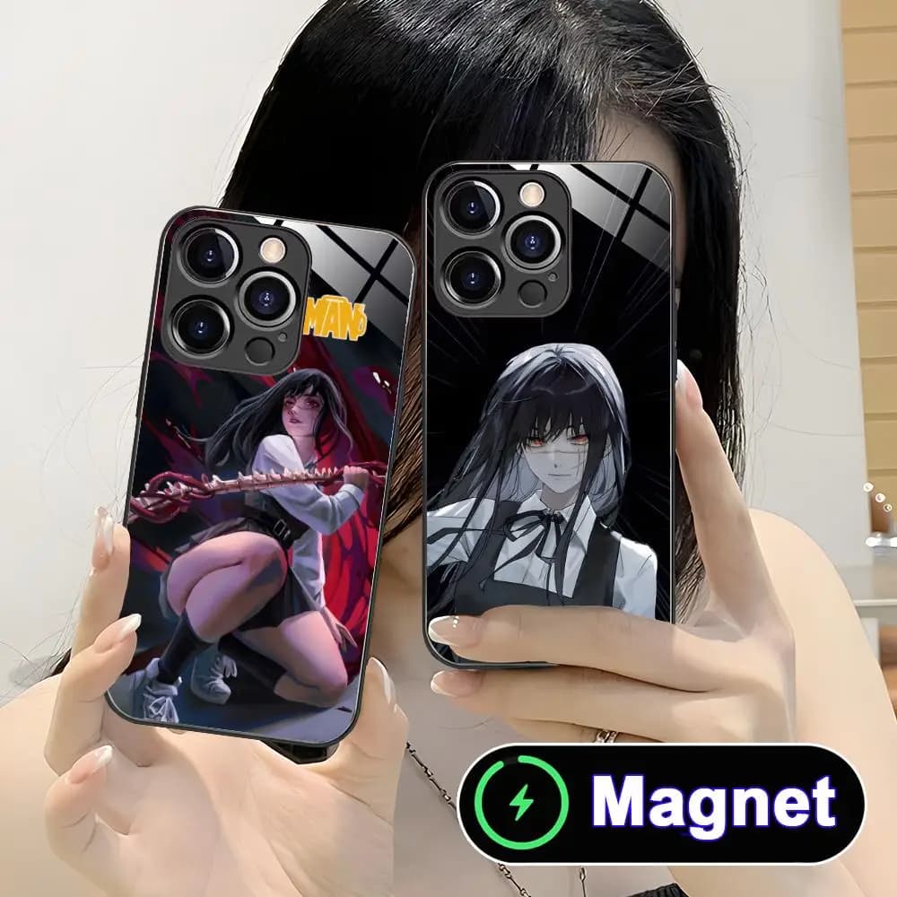 Chainsaw Yoru Asa Phone Case for iPhone 17 16 15 14 13 12 11 Air Pro Max Plus Mini Glass MagSafe Cover