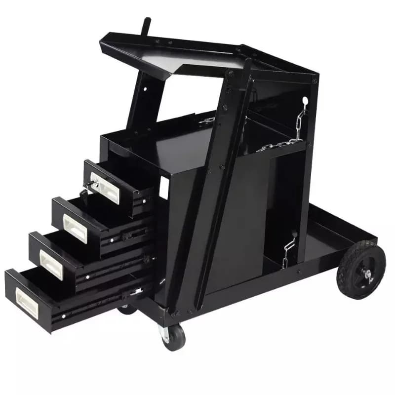 Cassetto a quattro strati con maniglia Saldatrice elettrica mobile Auto utensile Carrello di saldatura elettrico