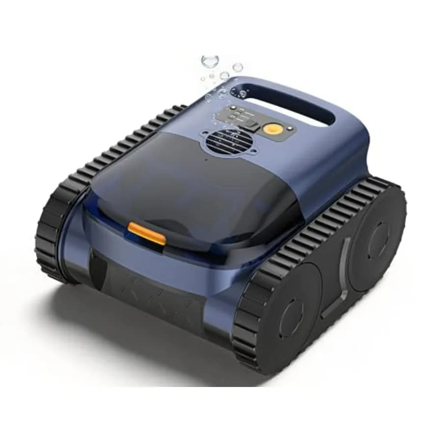 Inground pool vacuum: cordless robotic cleaner with smart navigation, self-parking, LED indicator, wall waterline cleaning, 250