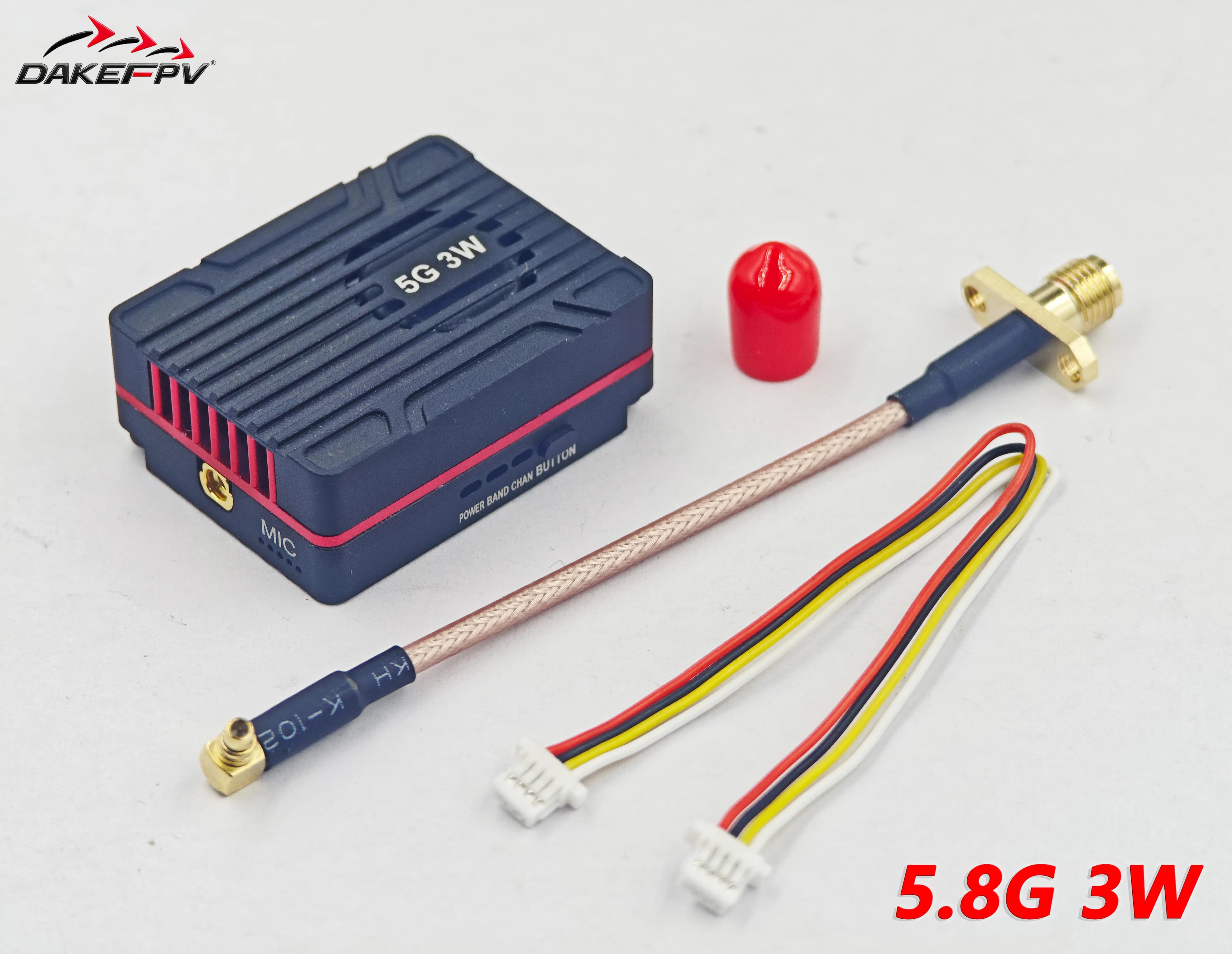 DAKEFPV 5.8G 3W VTX transmitter video cnc shell VENTOLA microphone embedded for RC FPV Racing Drone