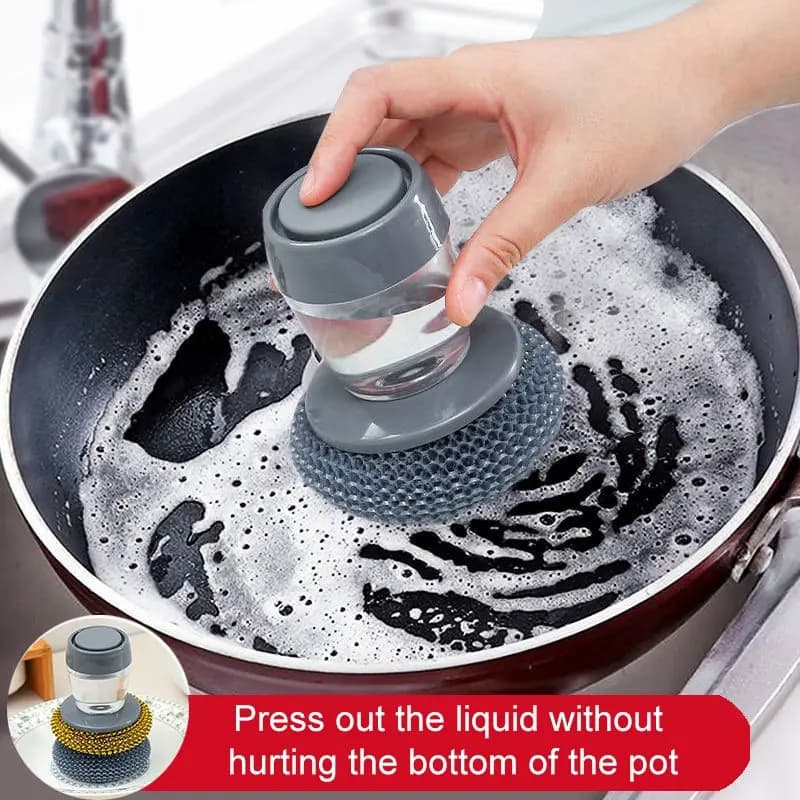 1pc portatile da cucina erogazione di sapone per lavare i piatti spazzola facile da usare scrubber lavare strumento pulito strumento di pulizia della cucina