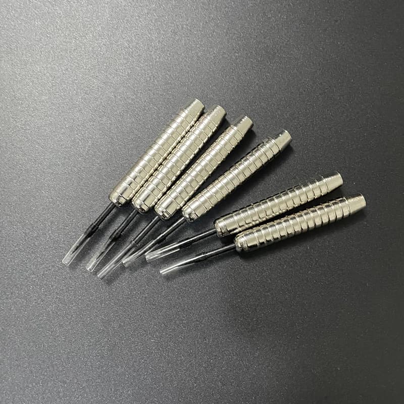 12 uniquely shaped dart pins, 20g / 0.7-ounce iron material, electroplated dart accessories, black steel tips