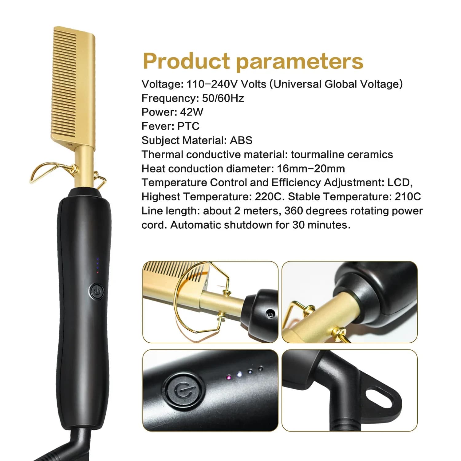Electric Hair Plate in Copper, New & Bestseller, Portable for Domestic Use, Double Smooth Function