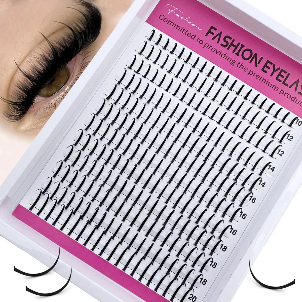 UMIRYAO Spikes Lash Clusters Long 10-20mm Lash Spikes Eyelashes D/DD 240pcs Eyelash Clusters Individual Lashes DIY Spiky Lash