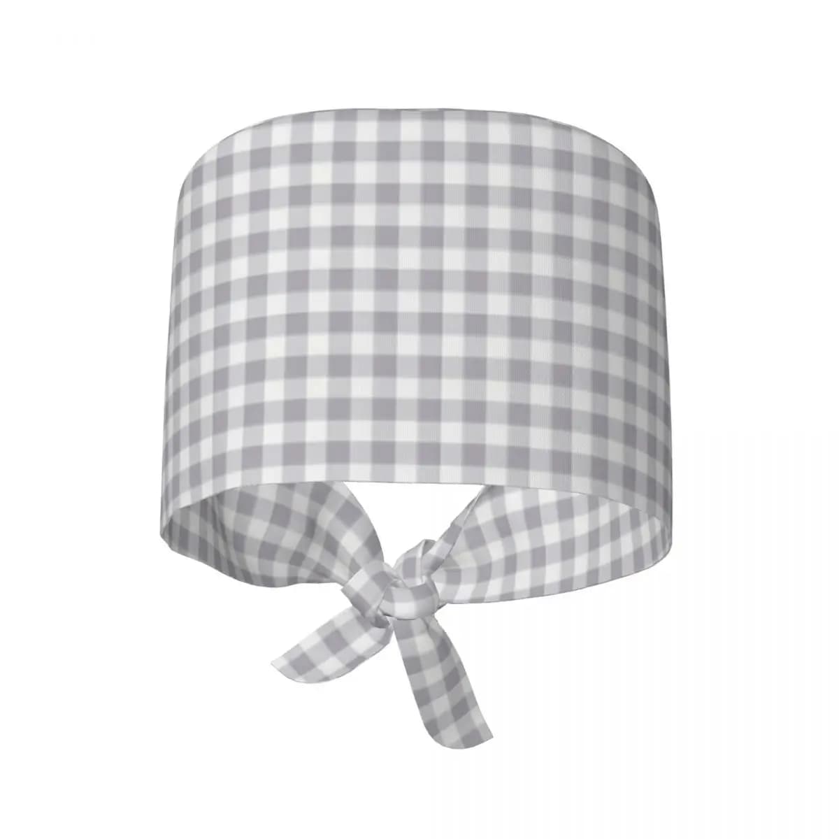 Grey and White Square Scrub Hat Medical surgical cap for Men Women's Women's Adjustable Nursing caps for dentist