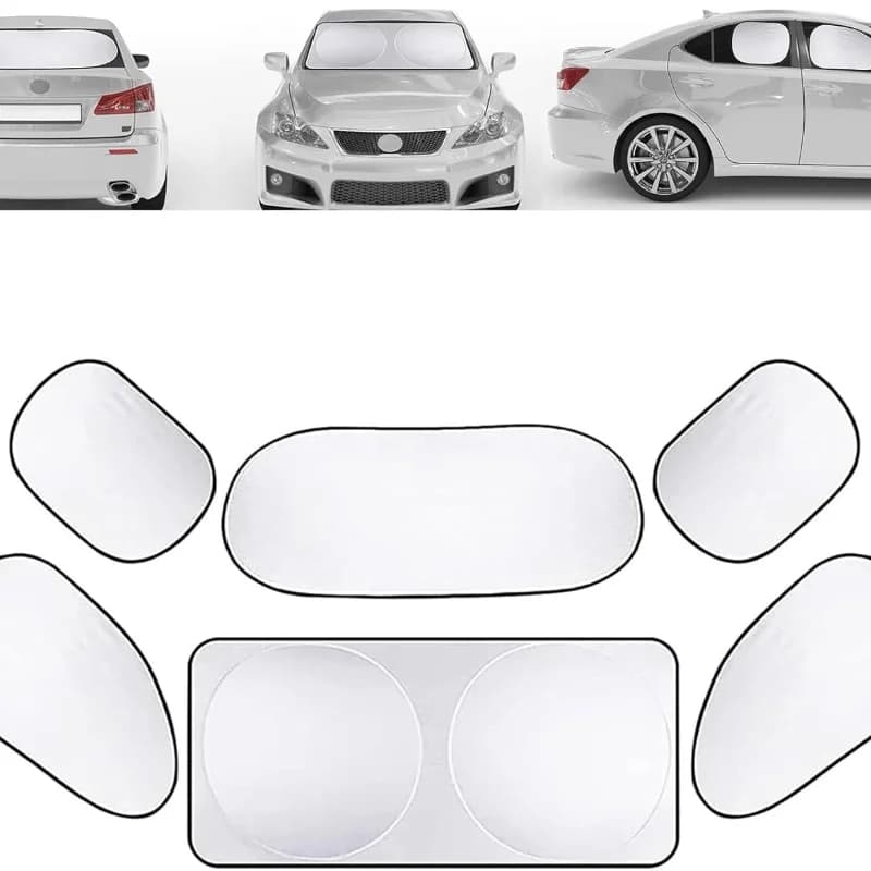 7 pezzi parasole per auto medio parabrezza per auto set include 3 visiera parasole anteriore posteriore 4 protezioni parasole per finestrini laterali