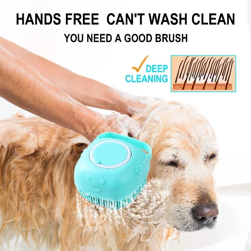 New Pet Bathing Brush Soft Silicone Massager Brush Shower Gel Bathing Brush Clean Tools Comb Dog Cat Cleaning Grooming Supplies