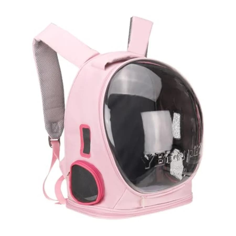 Zaino Trasportino per Animali Domestici Portatile e Ventilato in Tessuto Oxford, Borsa da Viaggio per Cani e Gatti con Copertura Trasparente 12.99" 1 Pezzo Progettato per H