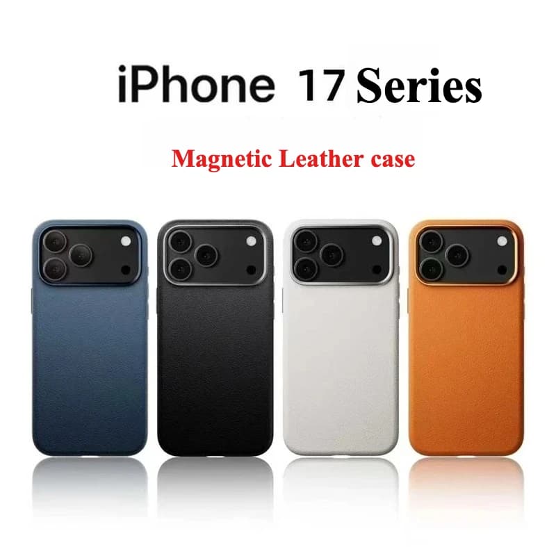 Minimalista Business Sle Custodia in vera pelle al 100% per IPhone 17 Pro Max air 16 15 Magnetica per Magsafe Charge Cover antiurto