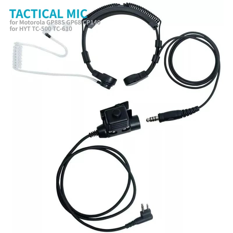 Walkie Talkie Microfono Heavy Duty U94 PTT Collo Gola Microfono Auricolare Radio Nato Auricolare tattico per Motorola CP100 GP308 EP450