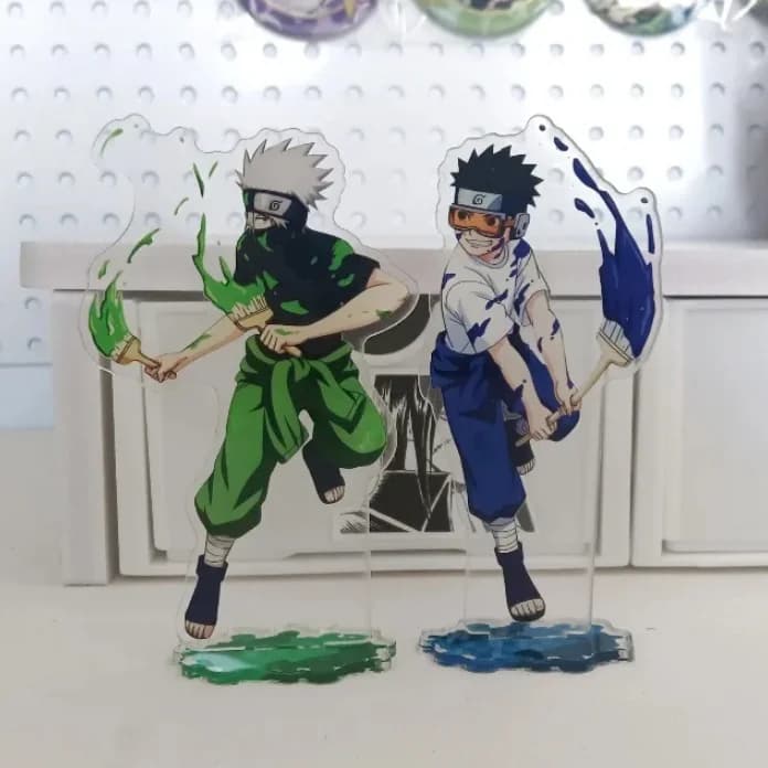 NARUTO Paint Series Acrylic Stand Hatake Kakashi Figure Uchiha Obito Standee Display Anime Goods Collection Desk Decor Ornament