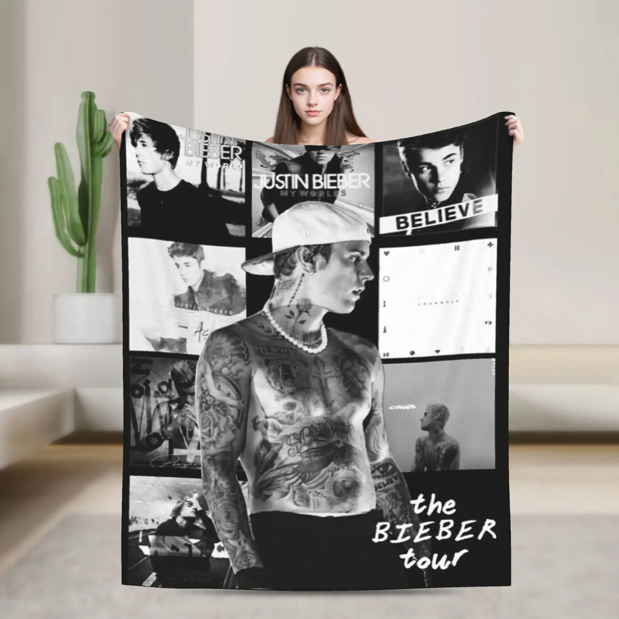Poppo Singer Justins Biebers Coperta di flanella Primavera Coperta super calda per ragazze Ragazzi Stampa Copriletto per divano letto