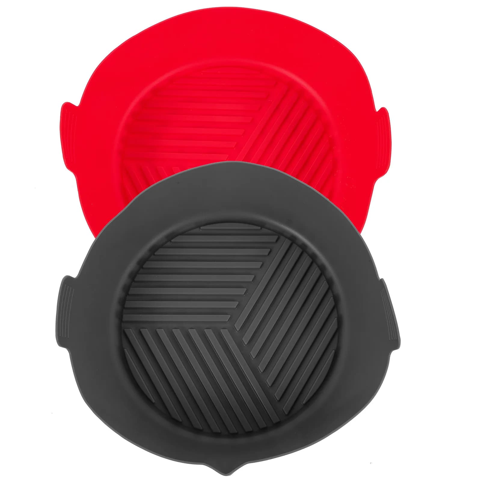 Set di 2 Teglie in Silicone per Friggitrice ad Aria, Antiaderenti e Riutilizzabili, Resistenti al Calore per Cuocere Carne, Verdure e Dessert