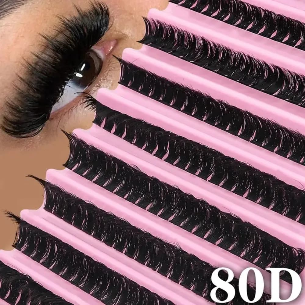Ciglia Finte Segmentate Effect Visone 3D, Thickness 40D, 8-16mm, Ciglia per Innesto Fai-da-Te, Natural Anime Appearance, Mixed Lengths