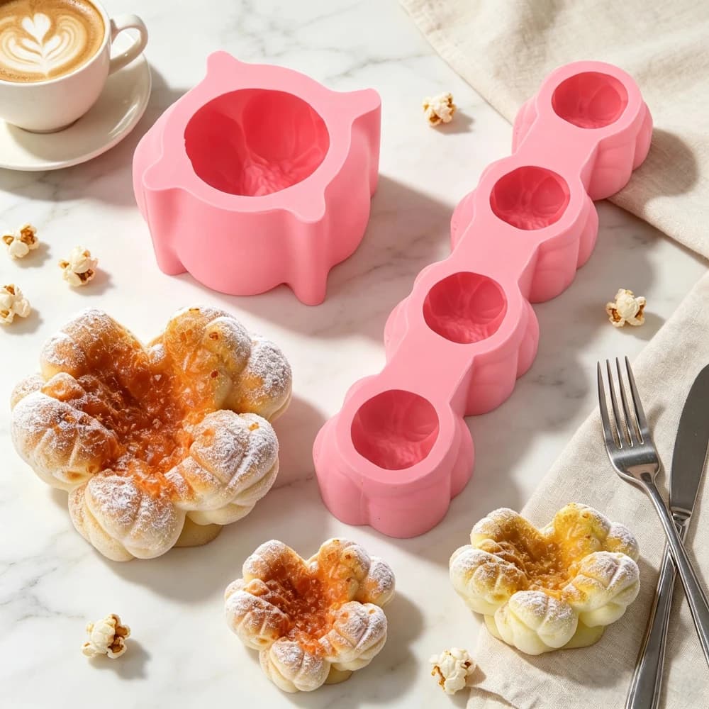 1 or 4-Cell Popcorn Design Food Grade Bakeware Silicone Cake Molds Chocolate Mould Kitchen Dessert Baking Tools DIY Candle Mold