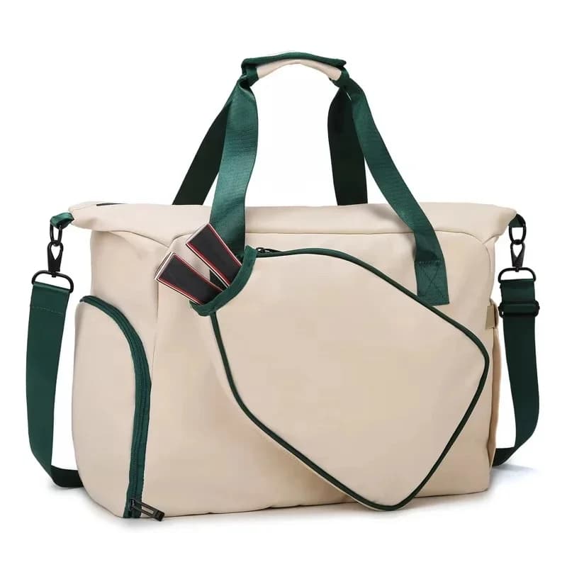 Pickleball Tote Bag Women Men Paddles Cover Holder Case Pocket External Ball Bag Shoulder Strap Fence Hook Beach Tennis Tote Bag