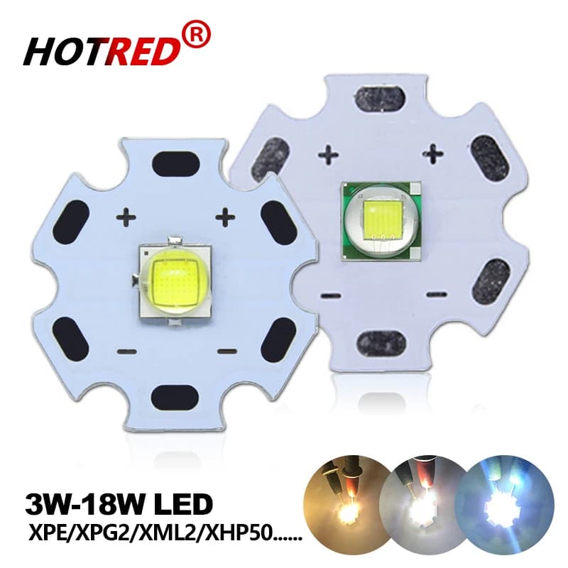 3W 5W 10W 18W T6 XML2 LED ad alta potenza 3V XPE XHP50 6V 3.5*3.5mm/5*5mm Torce fai da te Parti Bead Per accessori per biciclette Faro
